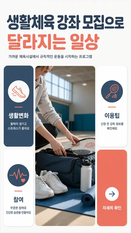 생활체육 강좌 모집으로 달라지는 일상
