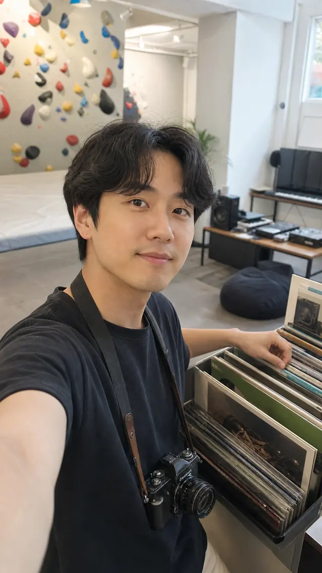 클라이밍 휴식 셀카
