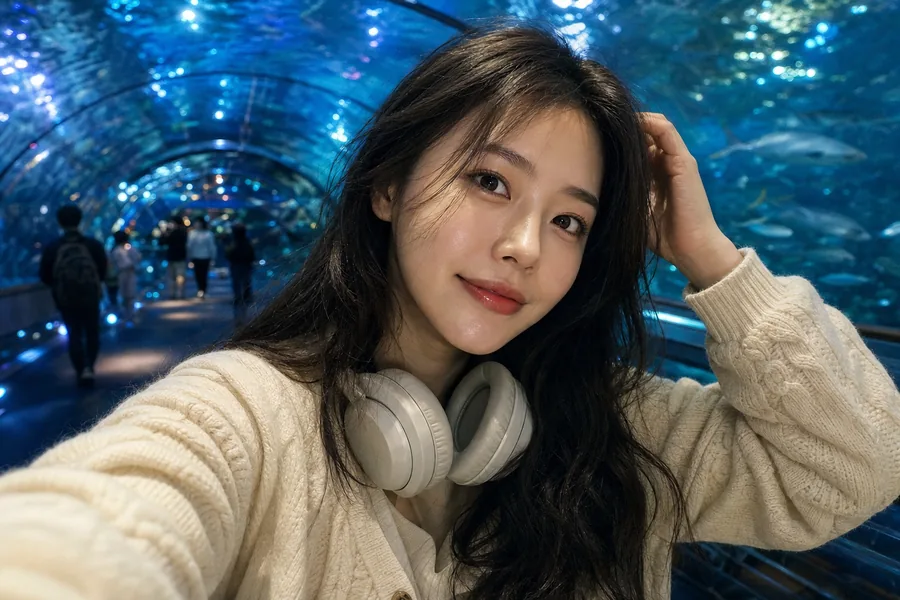 아쿠아리움 브이로그 셀카