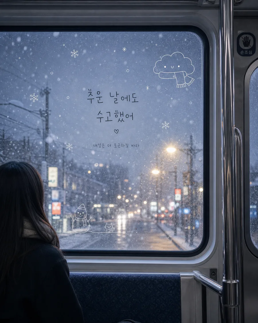 창밖의 위로 메시지