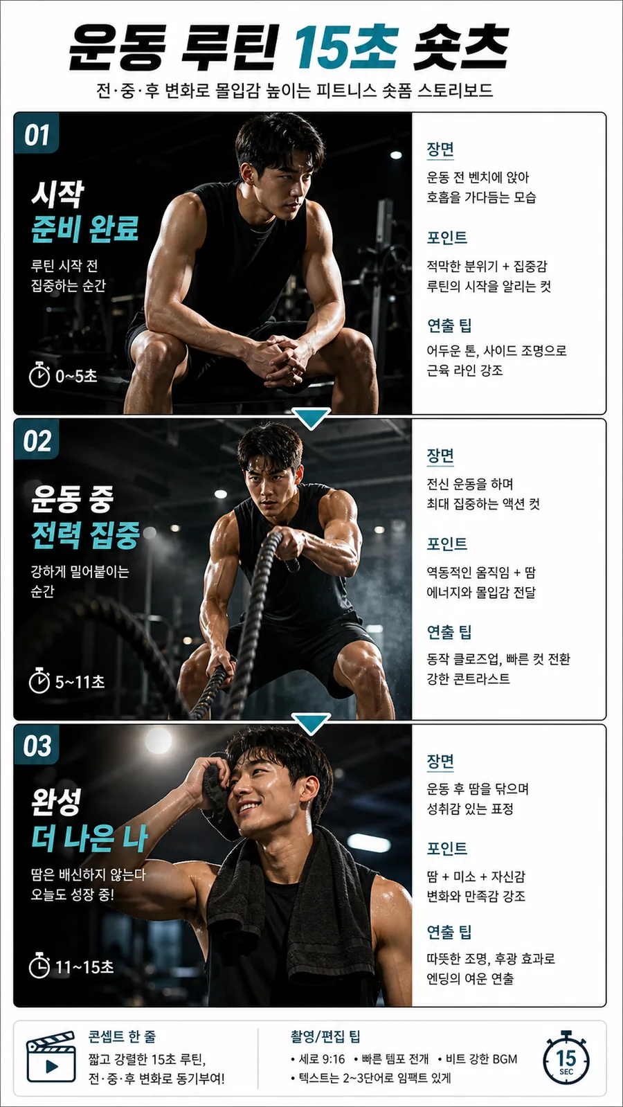 피트니스 숏츠 스토리보드