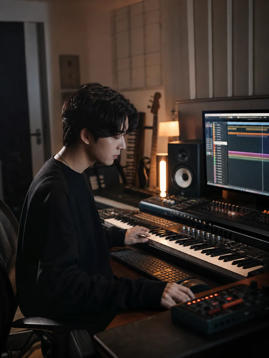 영감에 잠긴 뮤지션