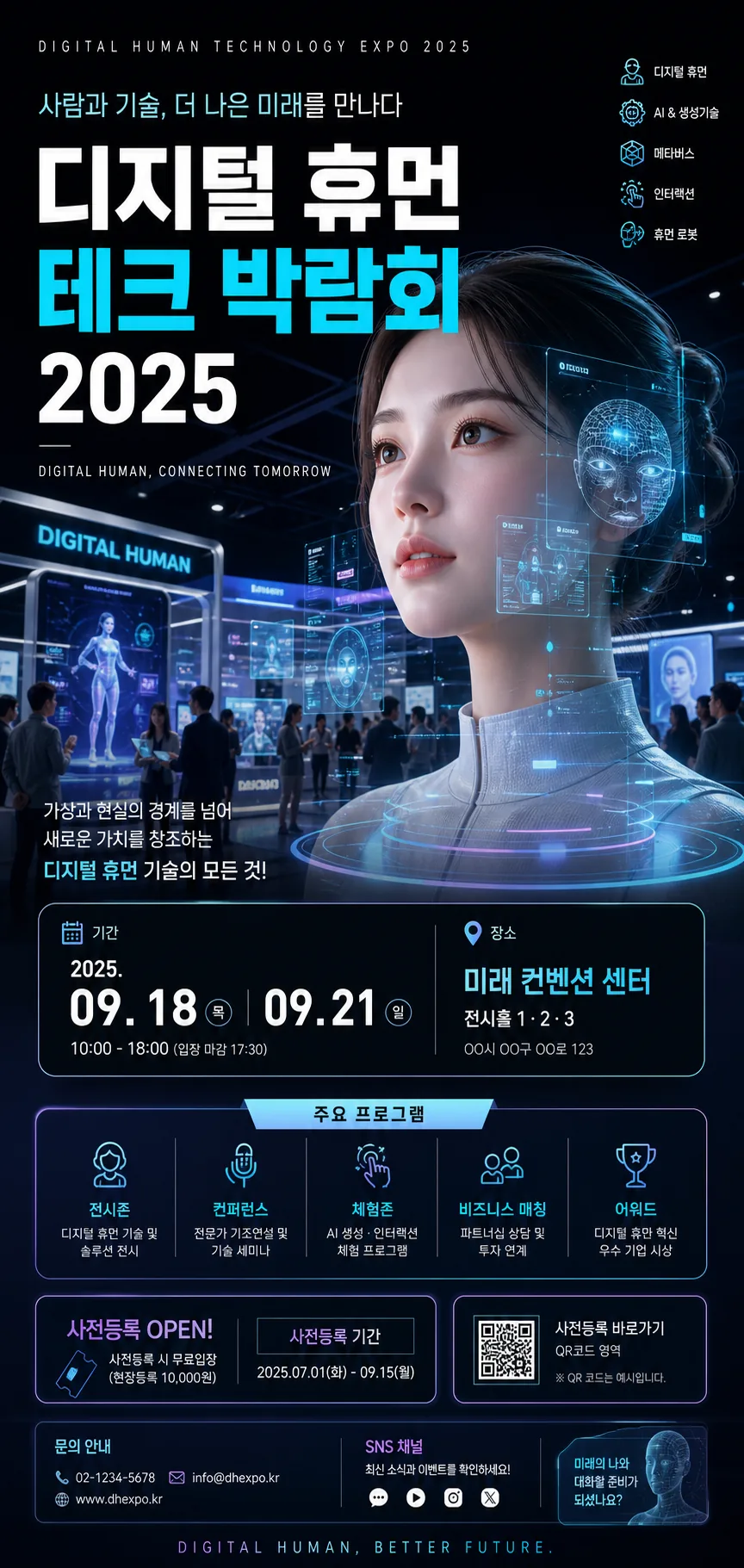 미래 디지털 휴먼 박람회 포스터