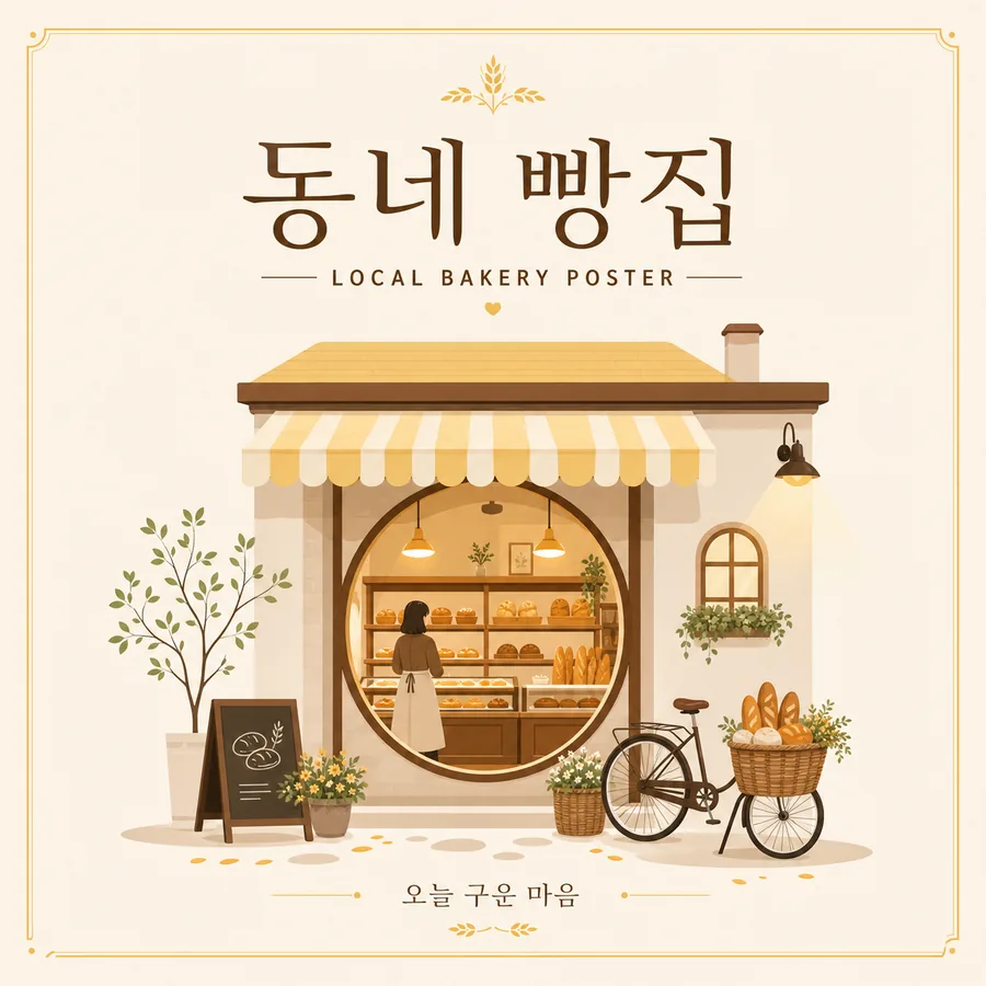 동네 빵집 일러스트