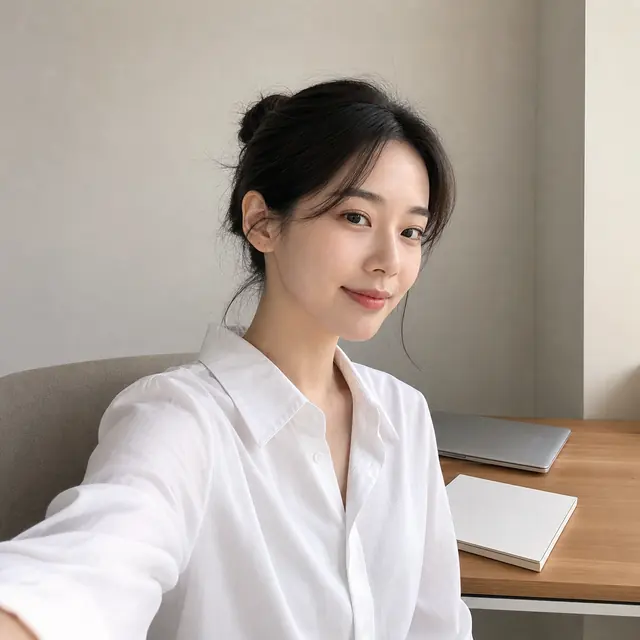 심플한 책상 앞 세련된 스레드 썸네일