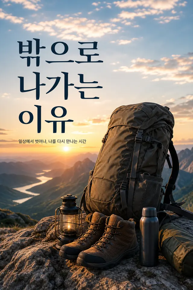 일출 속 아웃도어