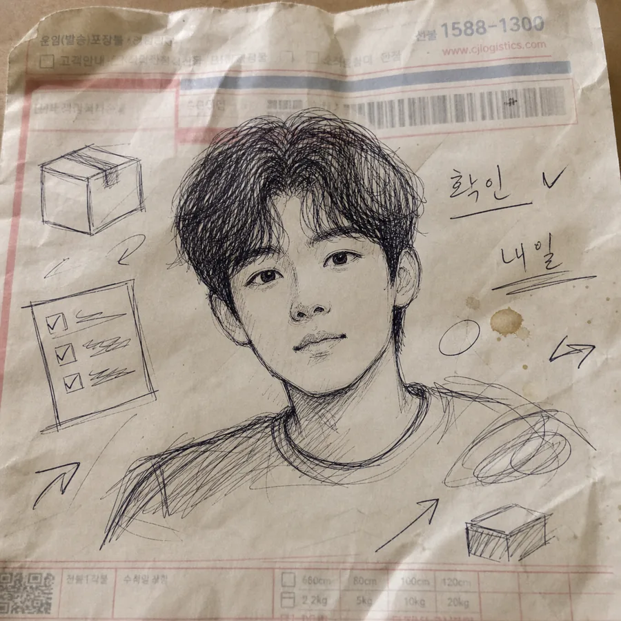 업무 중 낙서 초상