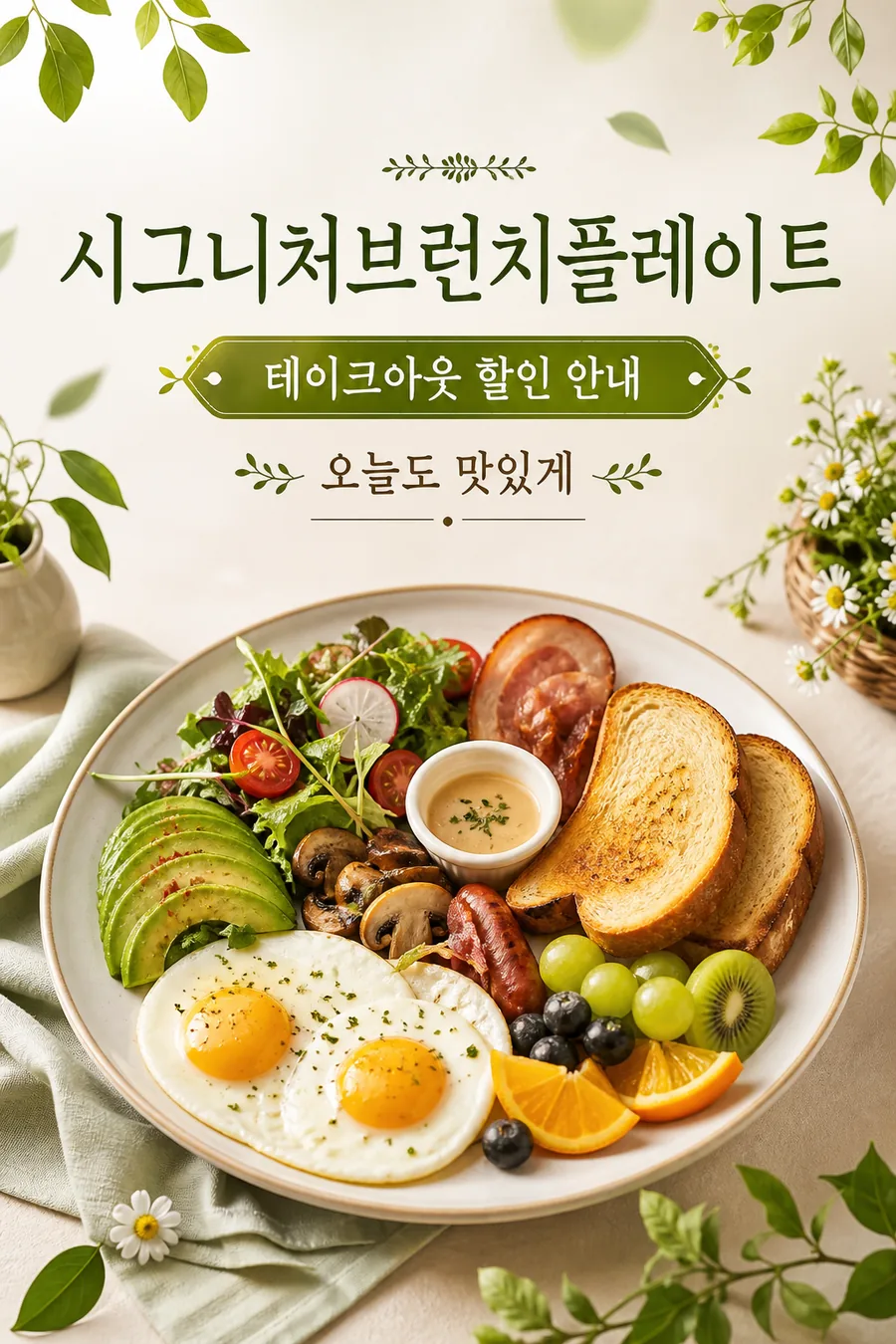 가든 브런치 할인 포스터