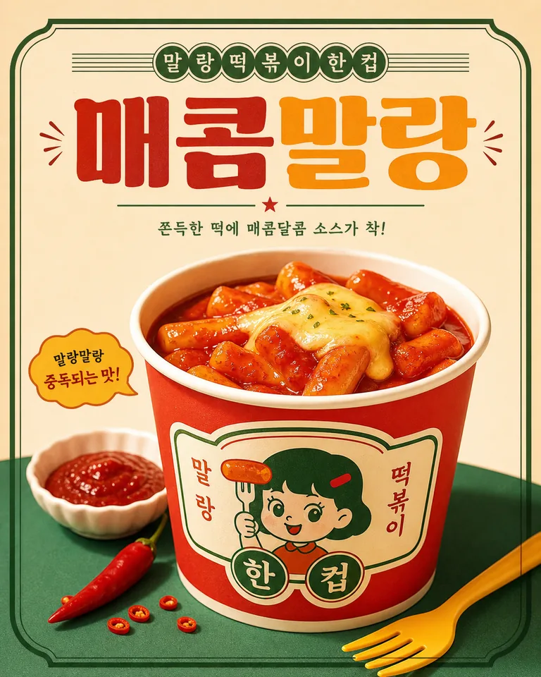 매콤말랑 컵떡볶이 광고