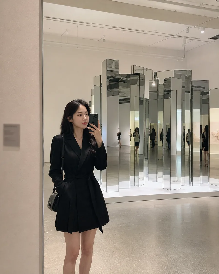 미술관 거울 셀피