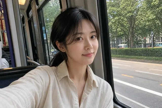 여름날 버스 창가