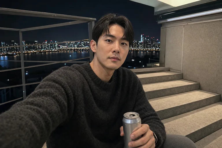 루프탑 야경 인물