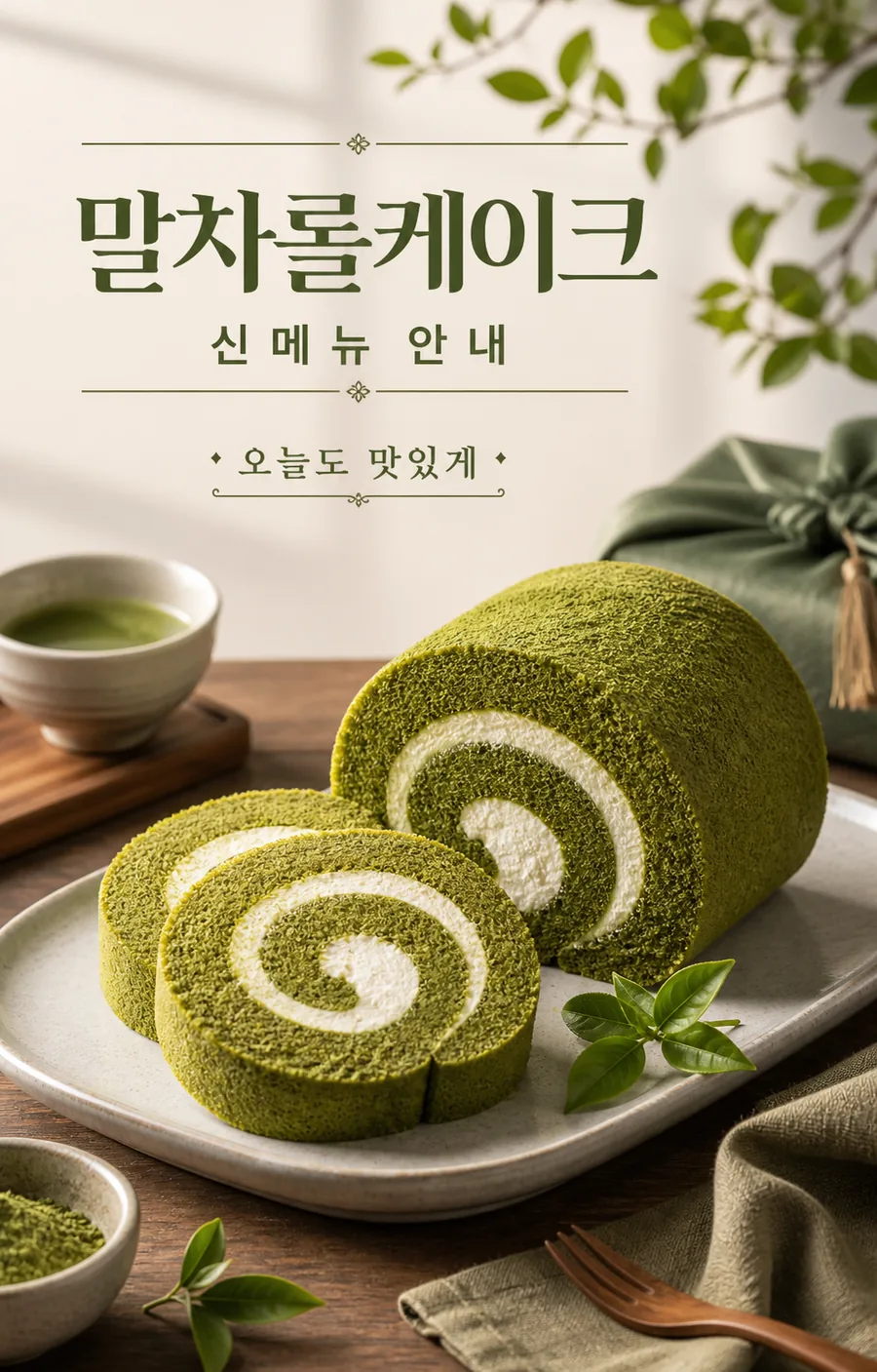 모던 말차 롤케이크
