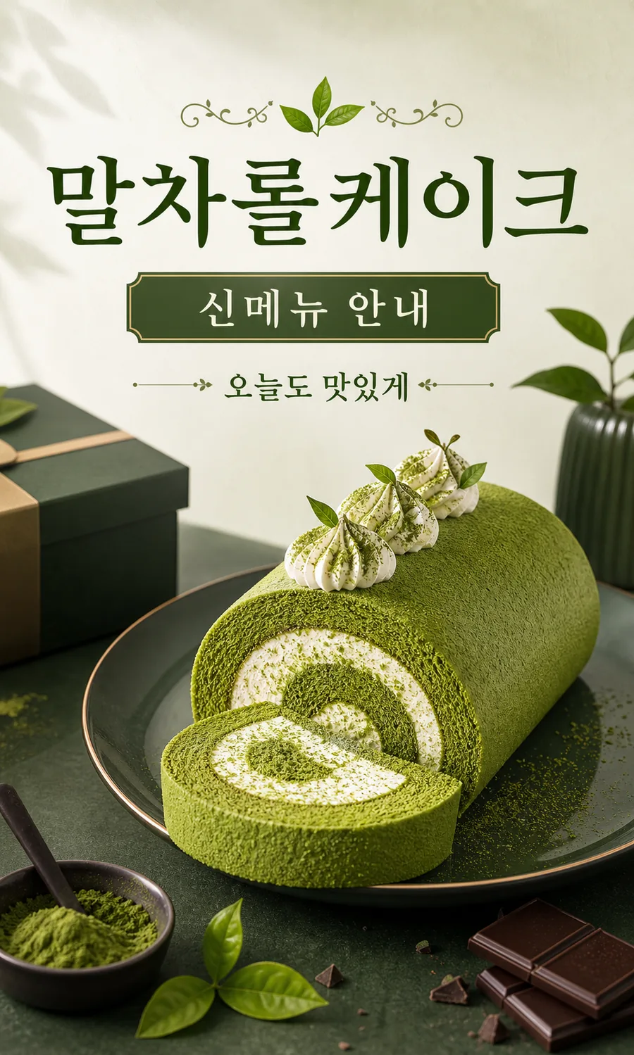 말차 롤케이크 포스터