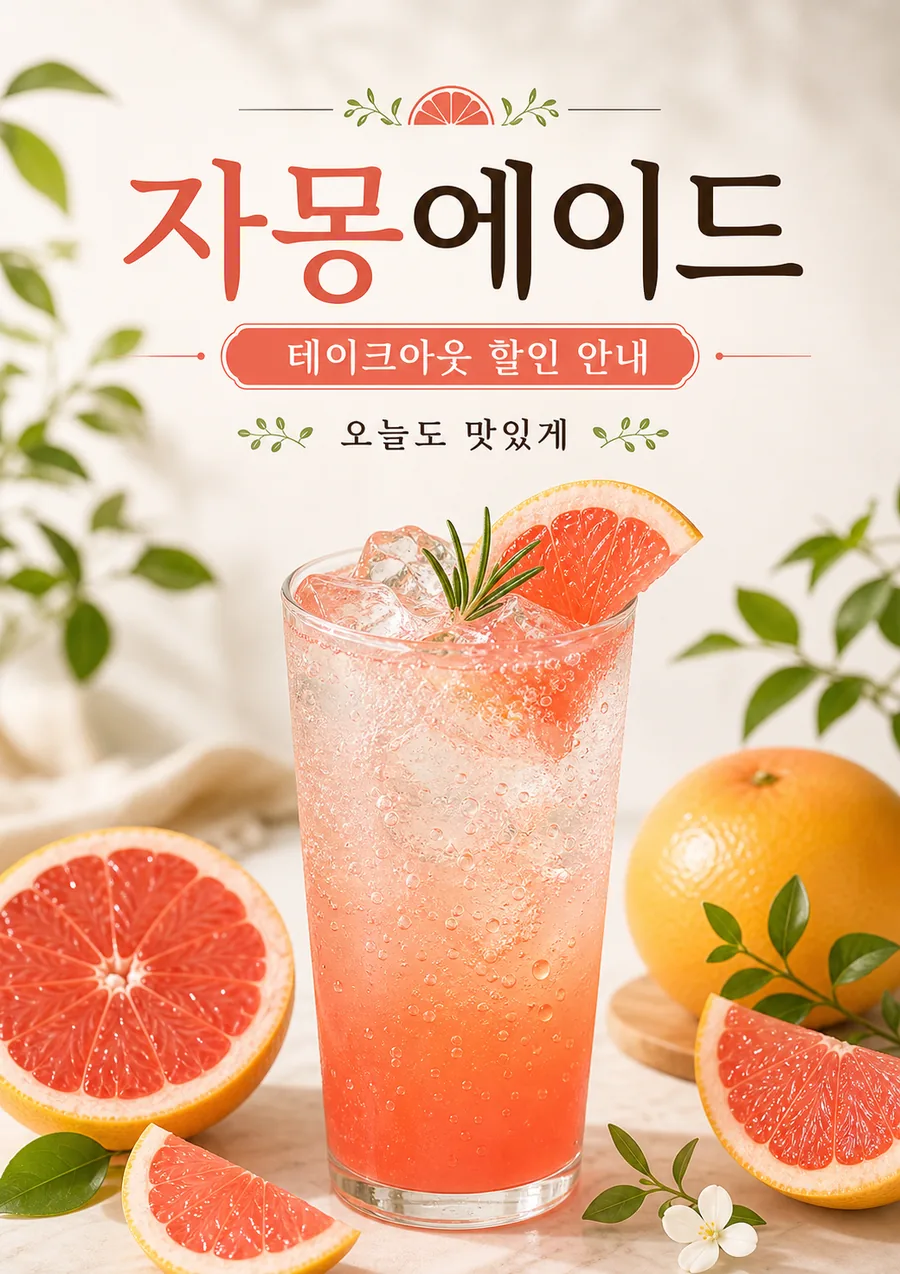 싱그러운 자몽 에이드 할인