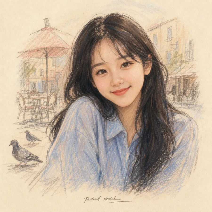 카페 거리의 미소
