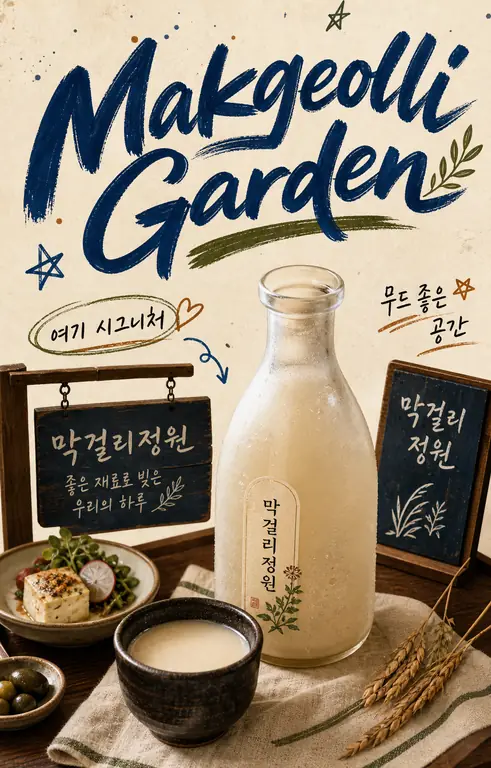 막걸리정원 감성 포스터