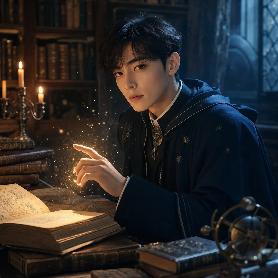 신비로운 마법사의 서재