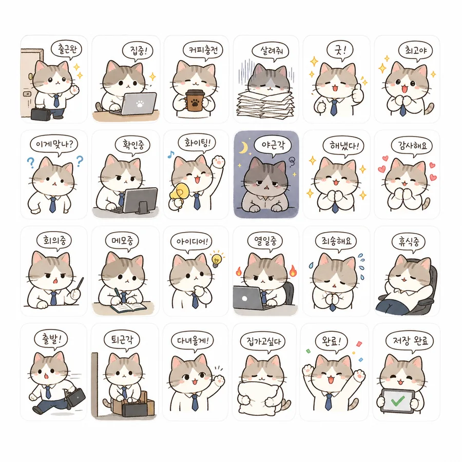 직장냥이 스티커