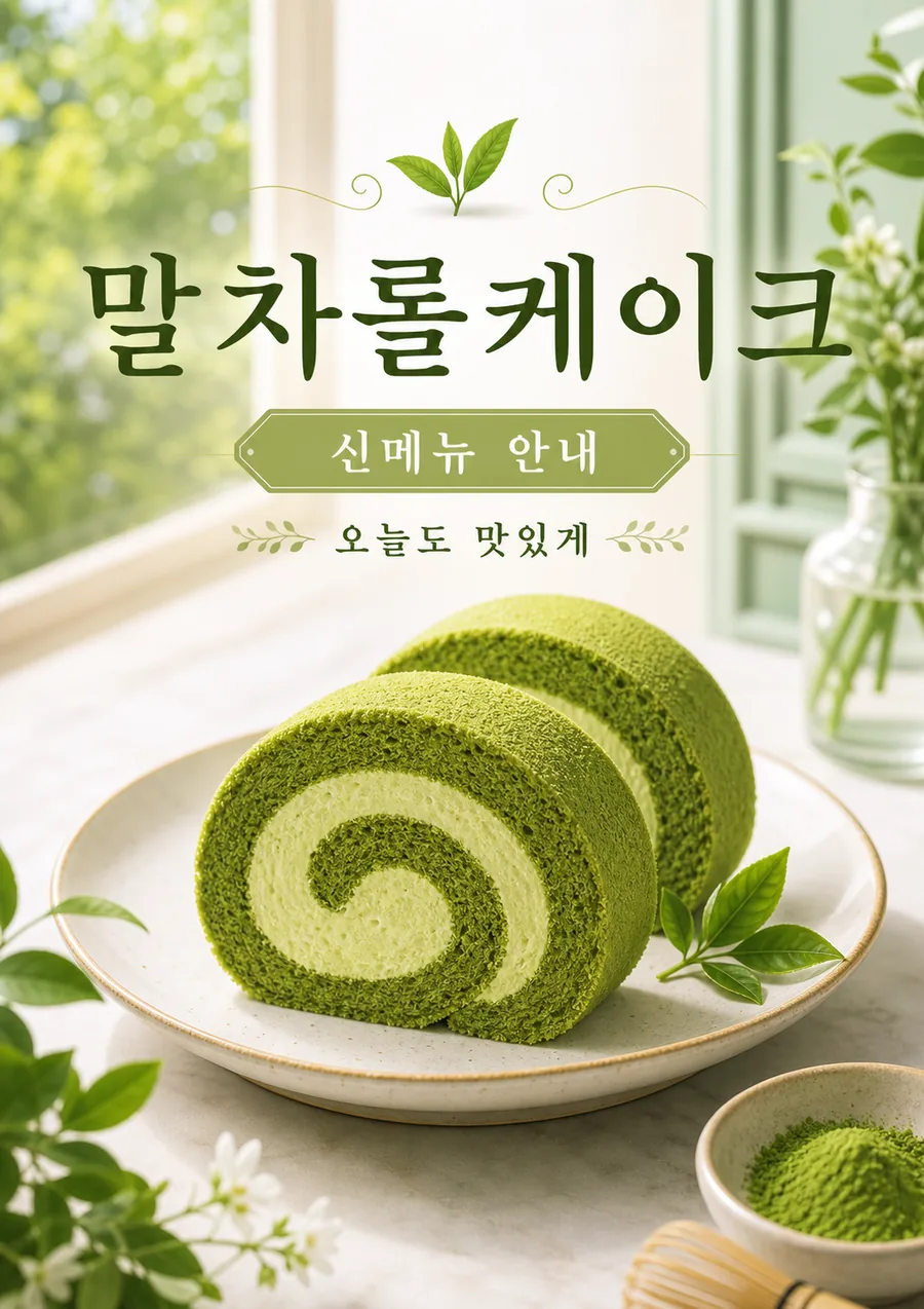 싱그러운 말차롤케이크