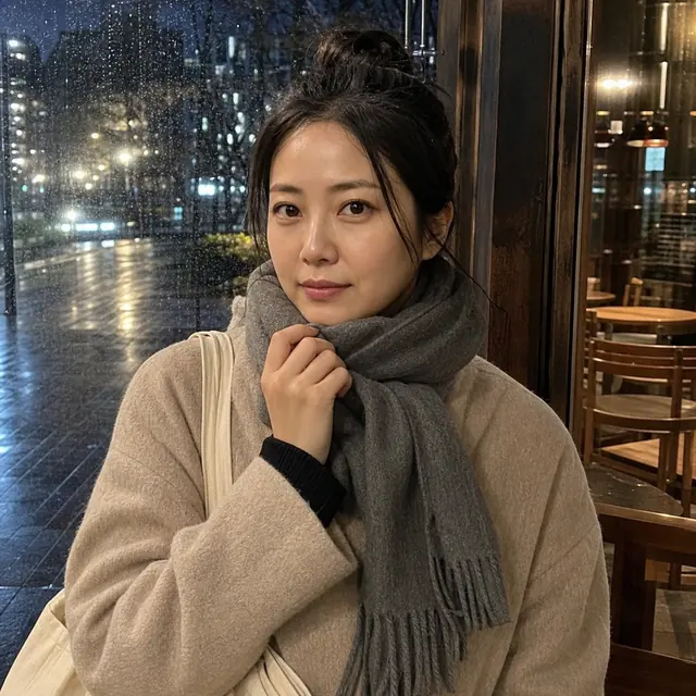 비 오는 카페 앞 차분한 스레드 썸네일