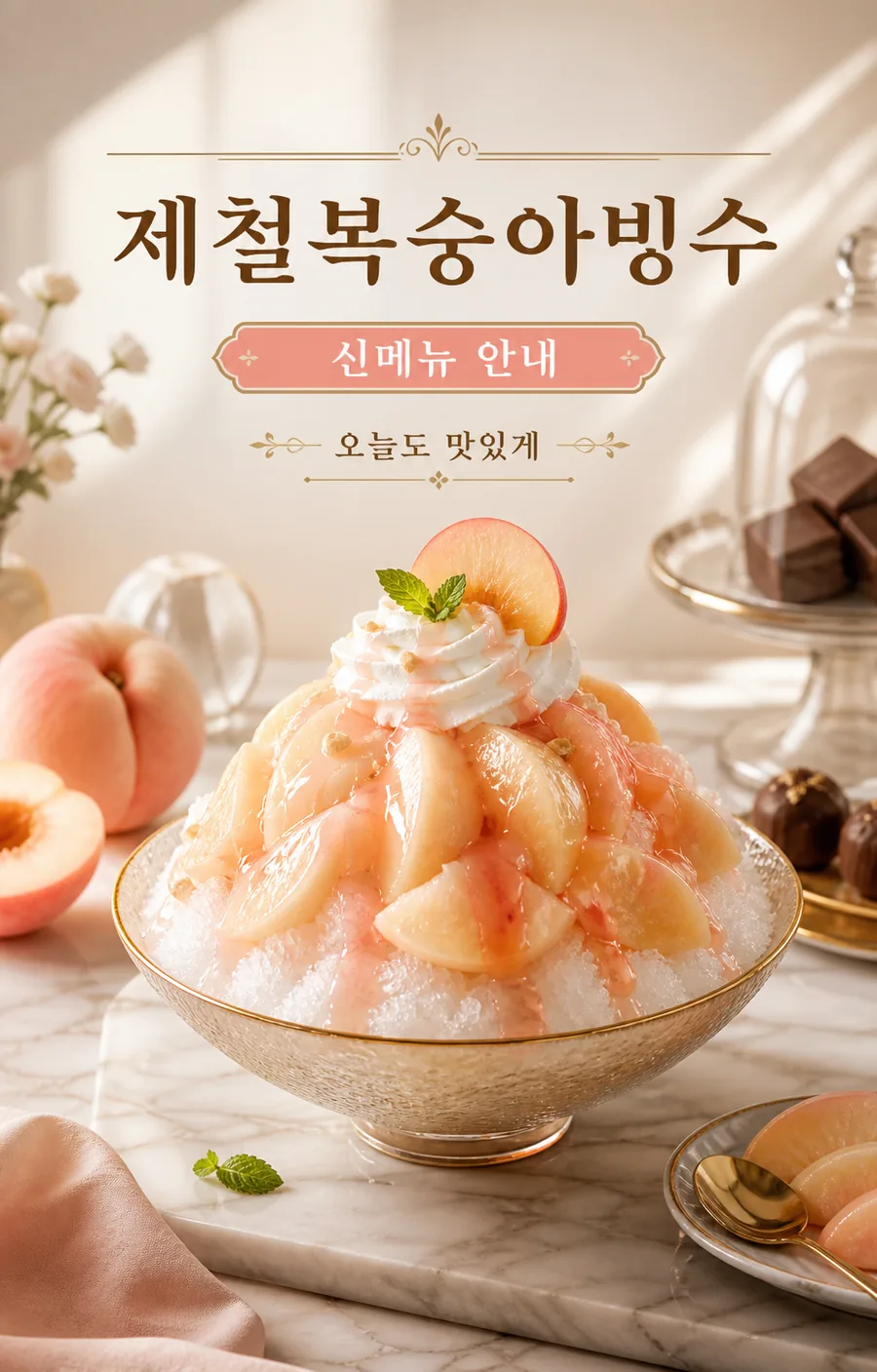 제철 복숭아 빙수