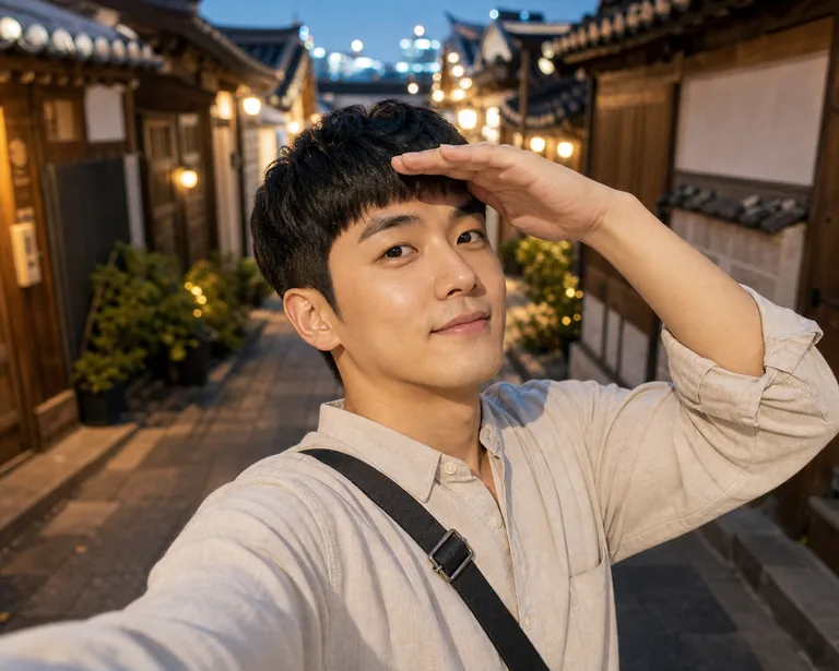 한옥마을 야간 셀카