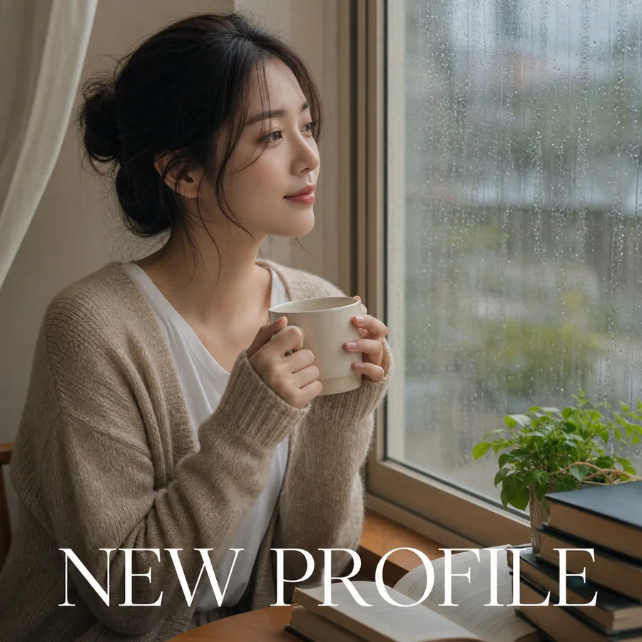 창가 빗방울 셀피
