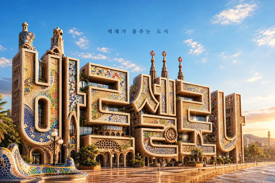 입체 도시 타이포
