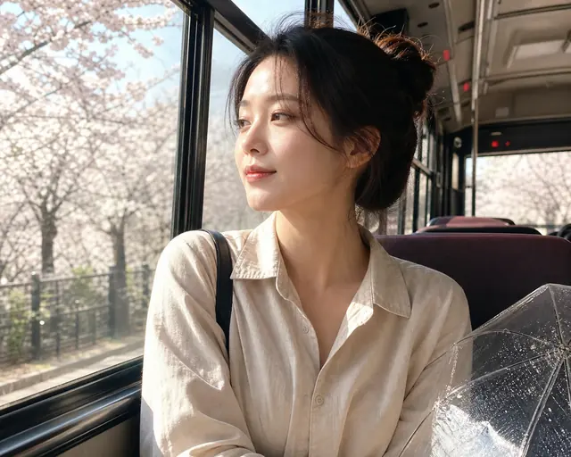 봄날 버스 창가 스냅