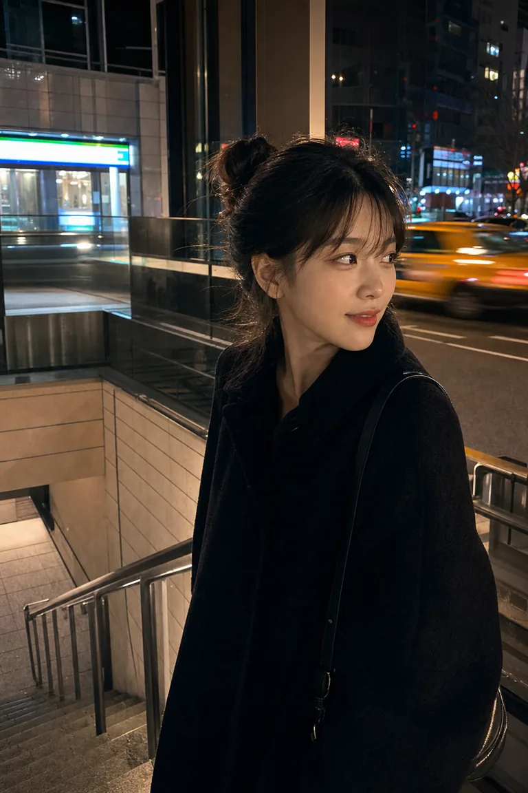 밤 계단 감성 스냅