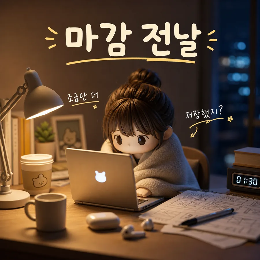 마감 전날 밤샘