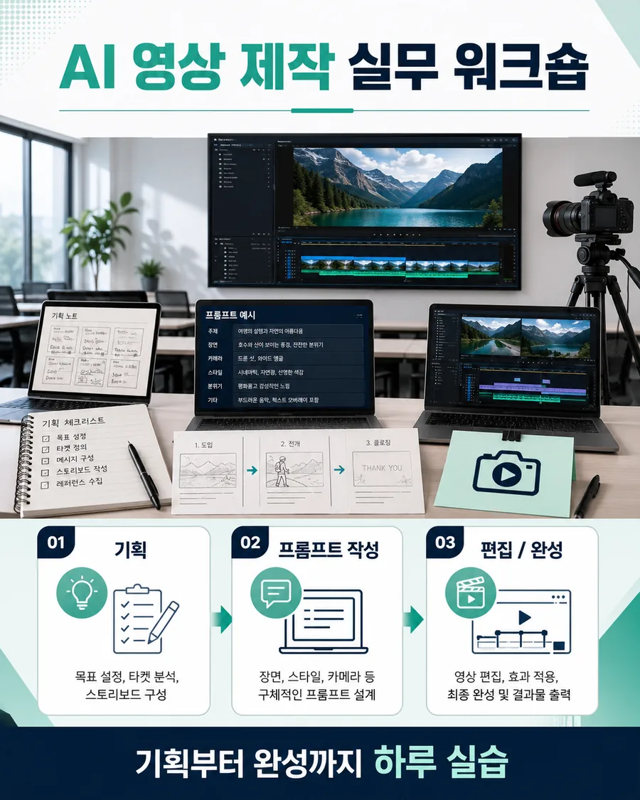 AI 영상 제작 워크숍 홍보 포스터