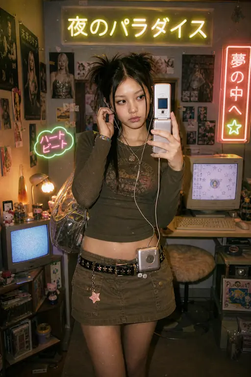 밤의 파라다이스 Y2K 셀카