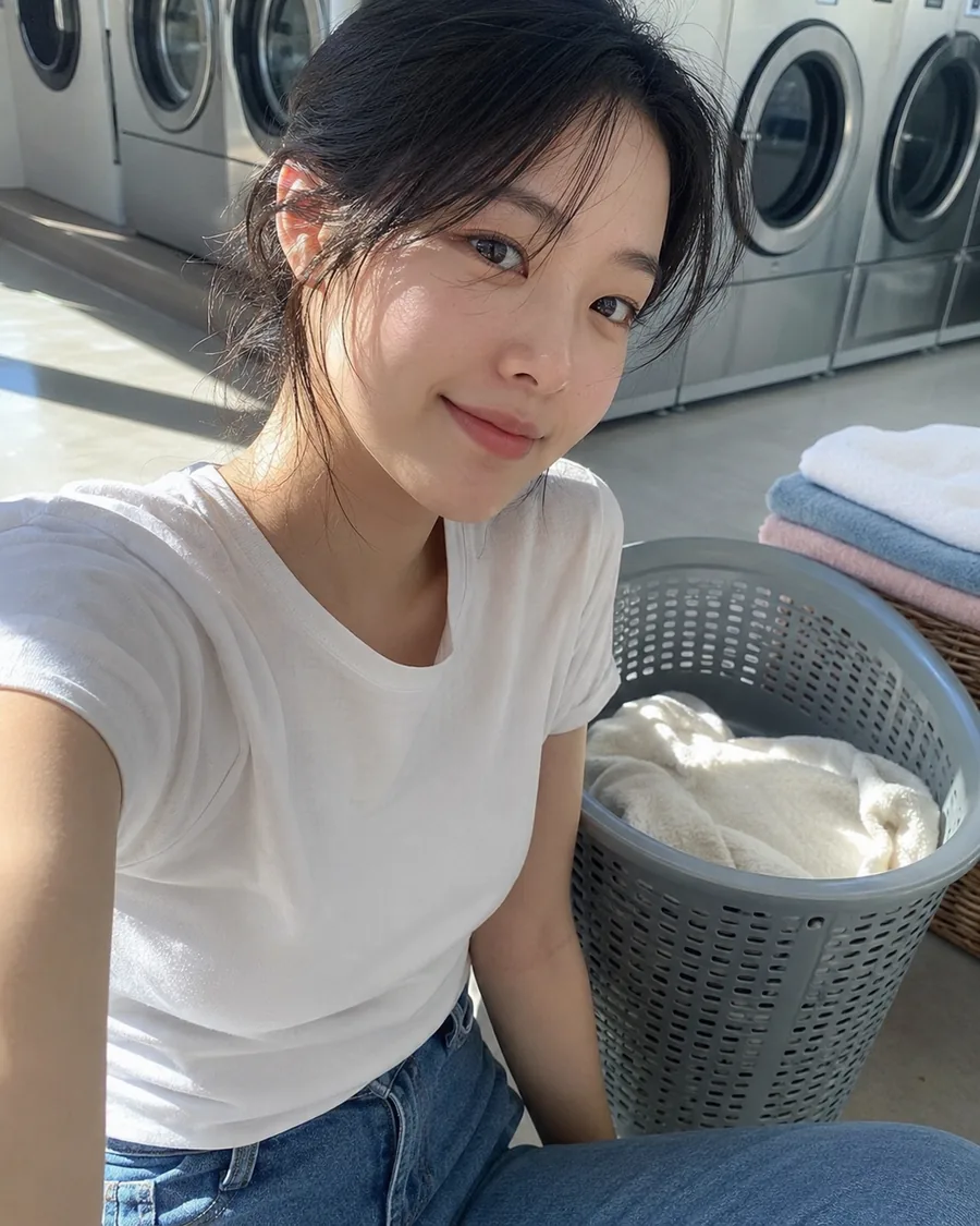 햇살 가득 세탁방 셀카