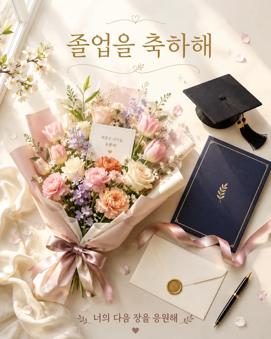 졸업 축하 꽃다발