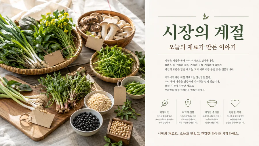 시장의 계절 식재료