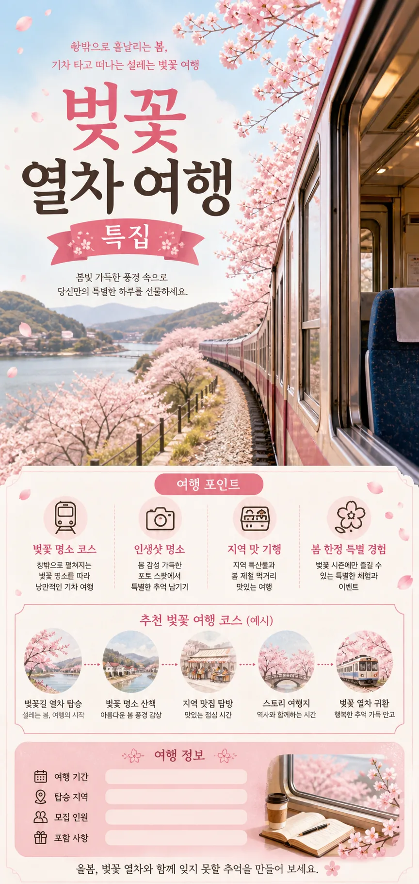 설레는 벚꽃 열차 여행