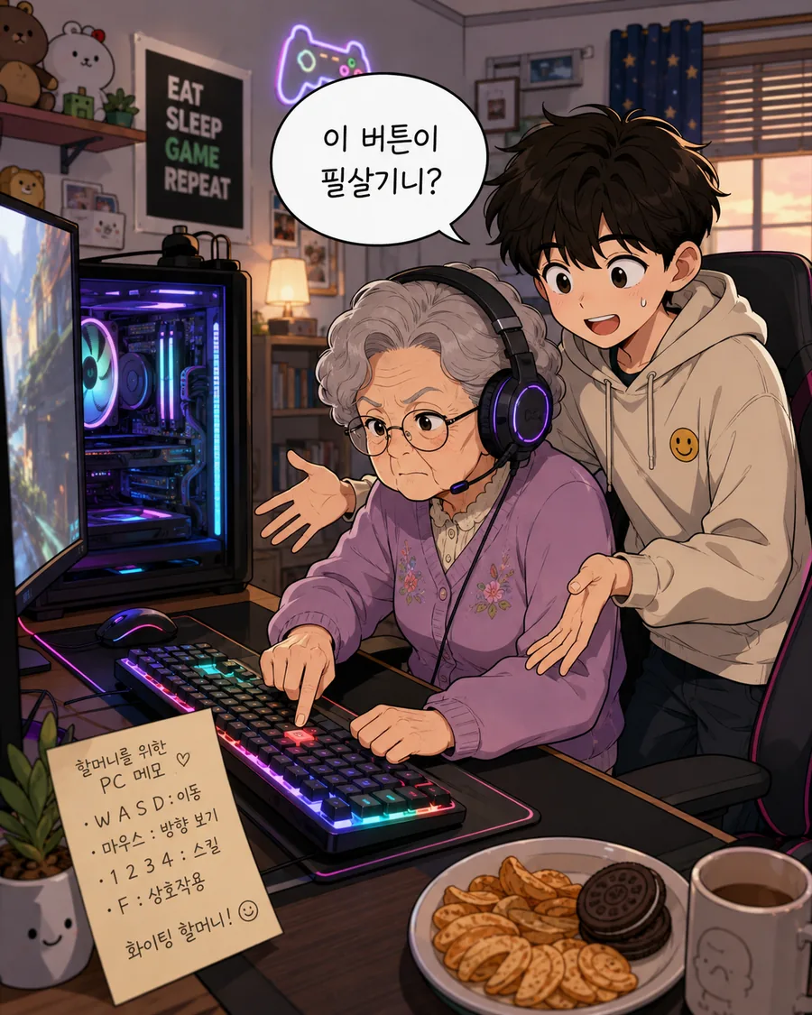 할머니의 게임 도전