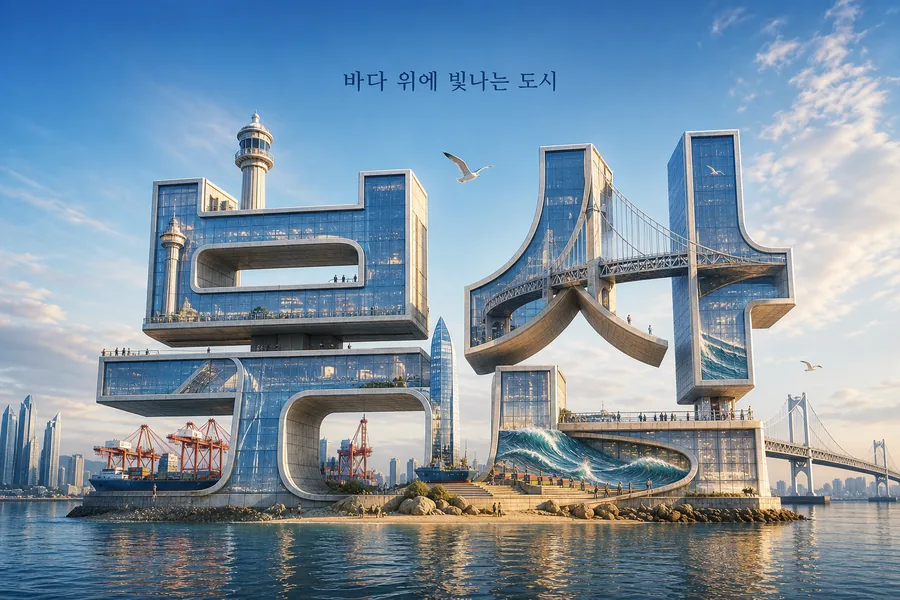 부산, 빛나는 도시 글자