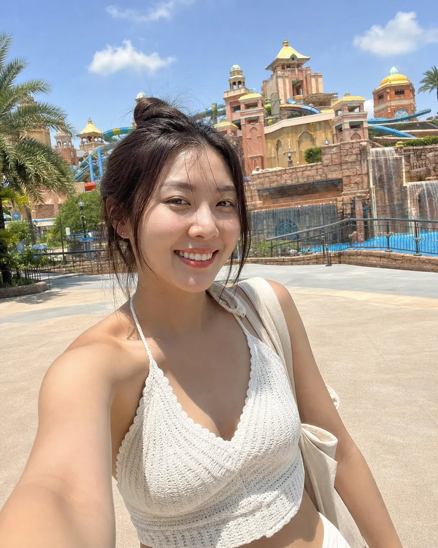워터파크 여름 셀피