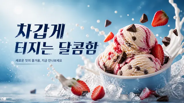 딸기 아이스크림 스플래시