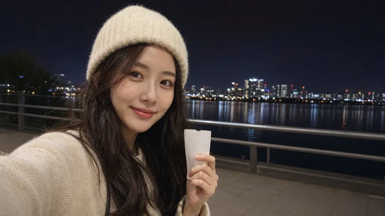 한강 야경 셀카