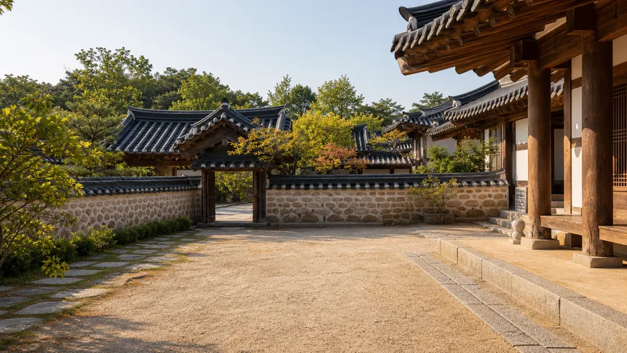 햇살 비추는 한옥