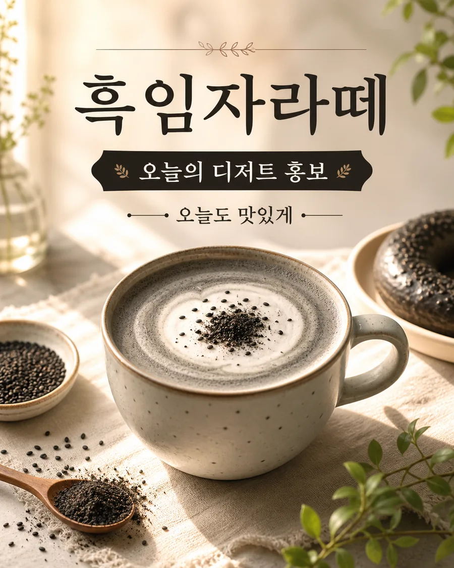 가든 무드 흑임자 라떼