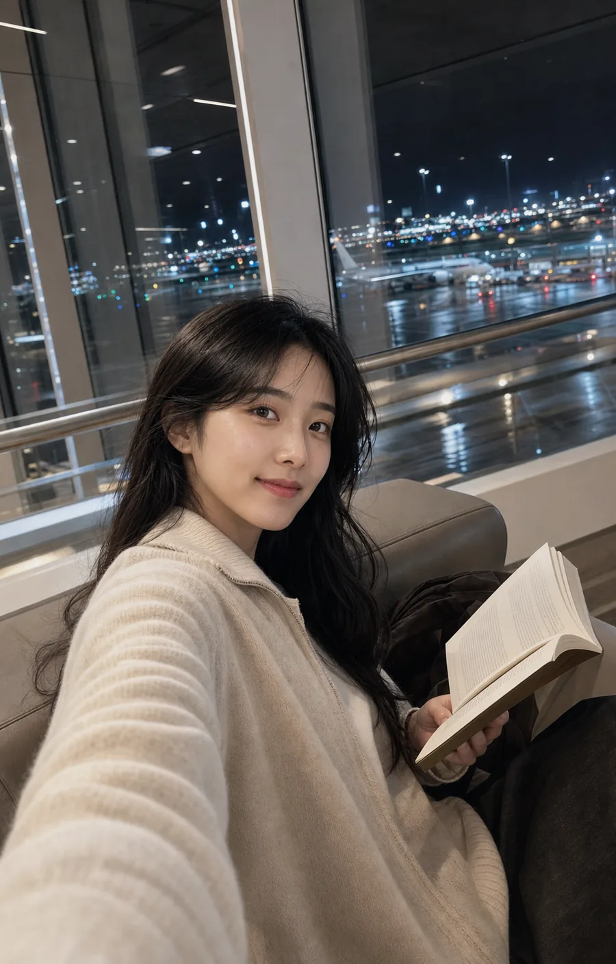 공항 라운지 독서
