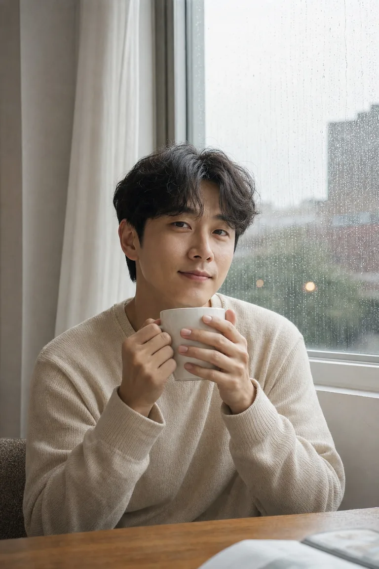장마철 창가 감성