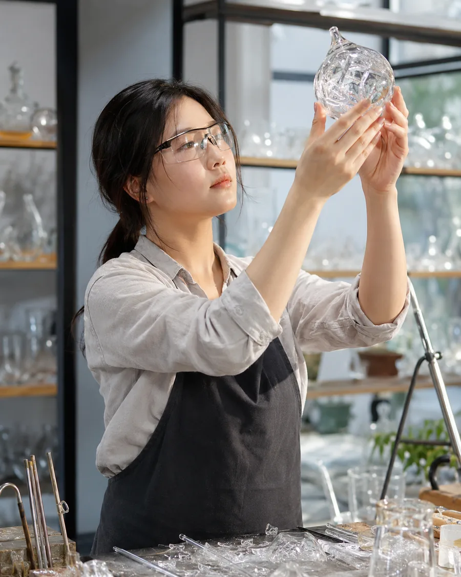 유리 공예가의 집중