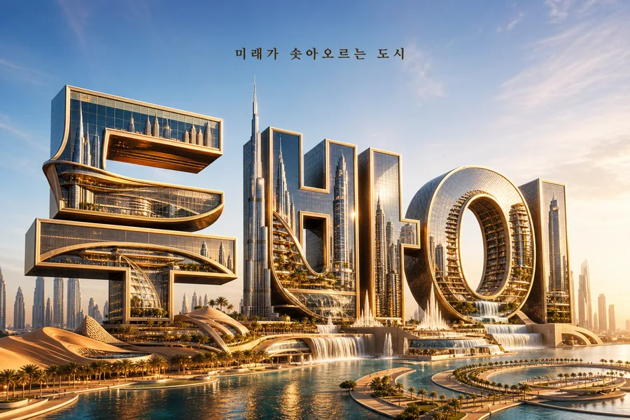 미래 도시 타이포그래피