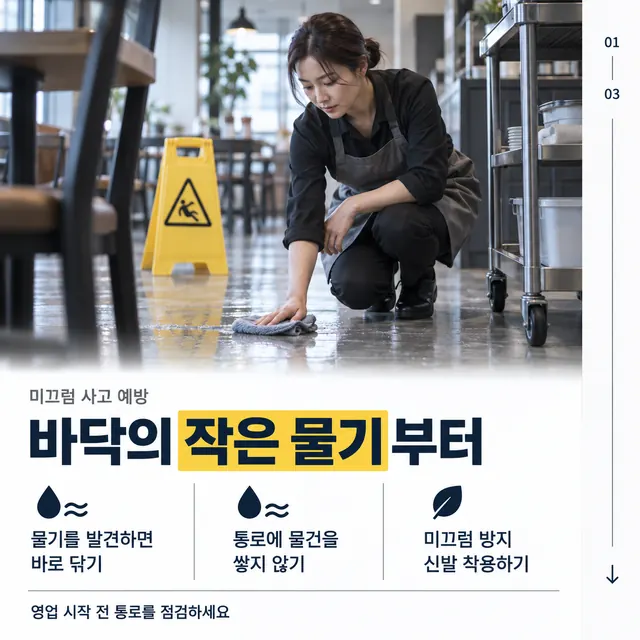 바닥의 작은 물기부터